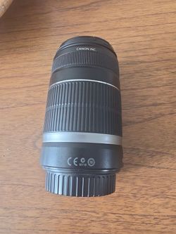 black Canon EF-S 55-250mm f/4-5.6 IS II telephoto zoom lens