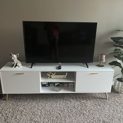 White and Gold TV stand/ Console