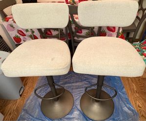 Two Beige Bar Stool Chairs