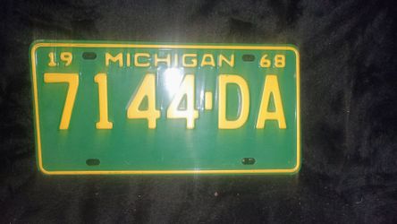 Vintage 1968 Michigan Vintage License Plate