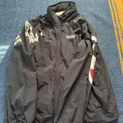 Supreme x Champion Track Jacket Black Men Size XL SS18 Full Zip Hooded