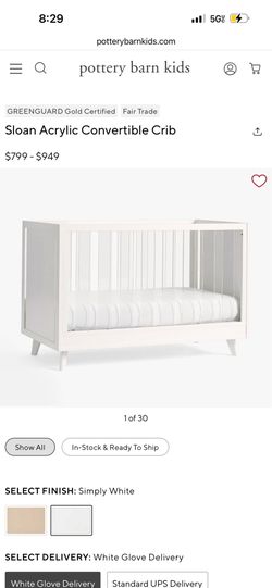 Sloan Acrylic Convertible Crib - Pottery Barn