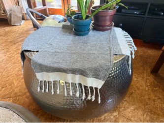 Hammered metal coffee table
