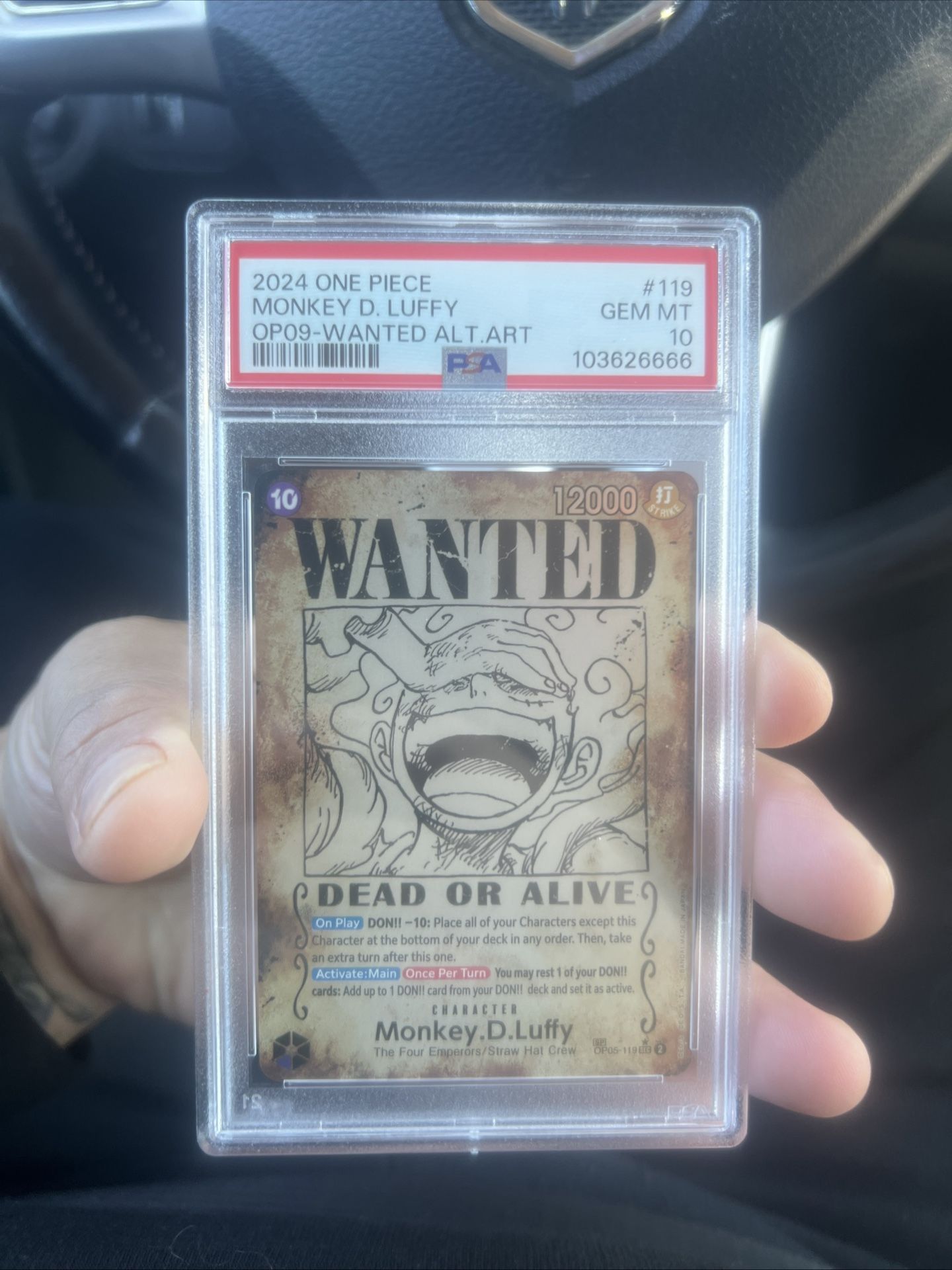 One Piece, Luffy Wanted PSA 10 Card