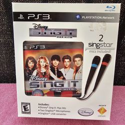 Playstation 3 Disney Sing It Pop Hits - Game & 2 Singstar Mics Included - PS3