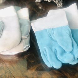 Four Pair Of Leather Welding  Gloves Large & Medium 