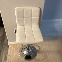 White Leather Barstools