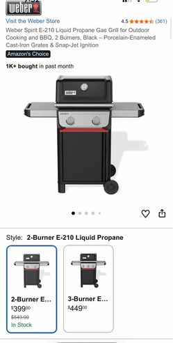 Weber Spirit E-210 Liquid Propane Gas Grill