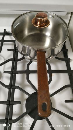 Stainless steel 3 quart pot with copper handle Thumbnail