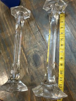 Mikasa Elegant 12.5"Tall Pair Candlestick Helmsley Full Lead Crystal Germany