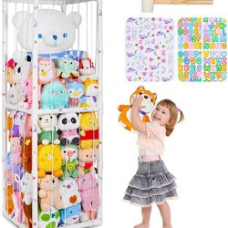 brand New Large Plush Stuffed Animal Storage Zoo Holder Standing, Kids Toy Storage Organizer Shelves Basket with Nets for Stuffed Animals, Play 