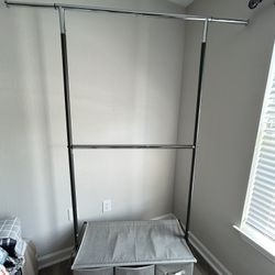Clothes Rack 2 Tier With 3 Drawers
