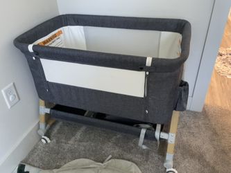 HARPPA 3 in 1 Baby Bassinet Bedside Sleeper, Height Adjustable, Easy Folding, Gray