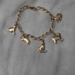 Gold Plated Cat Bracelet 