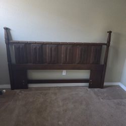 Walnut Queen Size, Vintage ,Solid Headboard
