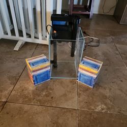 Nano Rimless Aquarium With Heater,  Filter, Android 2 Box's Of Filtrs