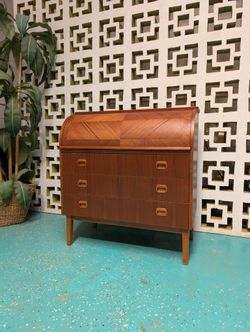 Mid Century Roll Top Desk