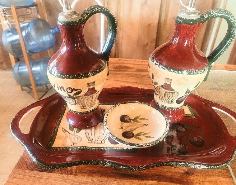 VINTAGE NEW TUSCANY Vino Olive CERAMIC
