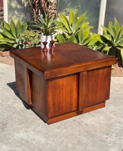 Mid Century Modern Vintage Brutalist Lane Walnut Coffee Table
