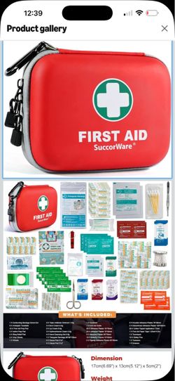 150 Pieces Mini First Aid Kit - Small Medical Kit with Hard Shell - Emergency First Aid Kit for Car, Travel, Home, Outdoor, Office, Camping, Hiking (R