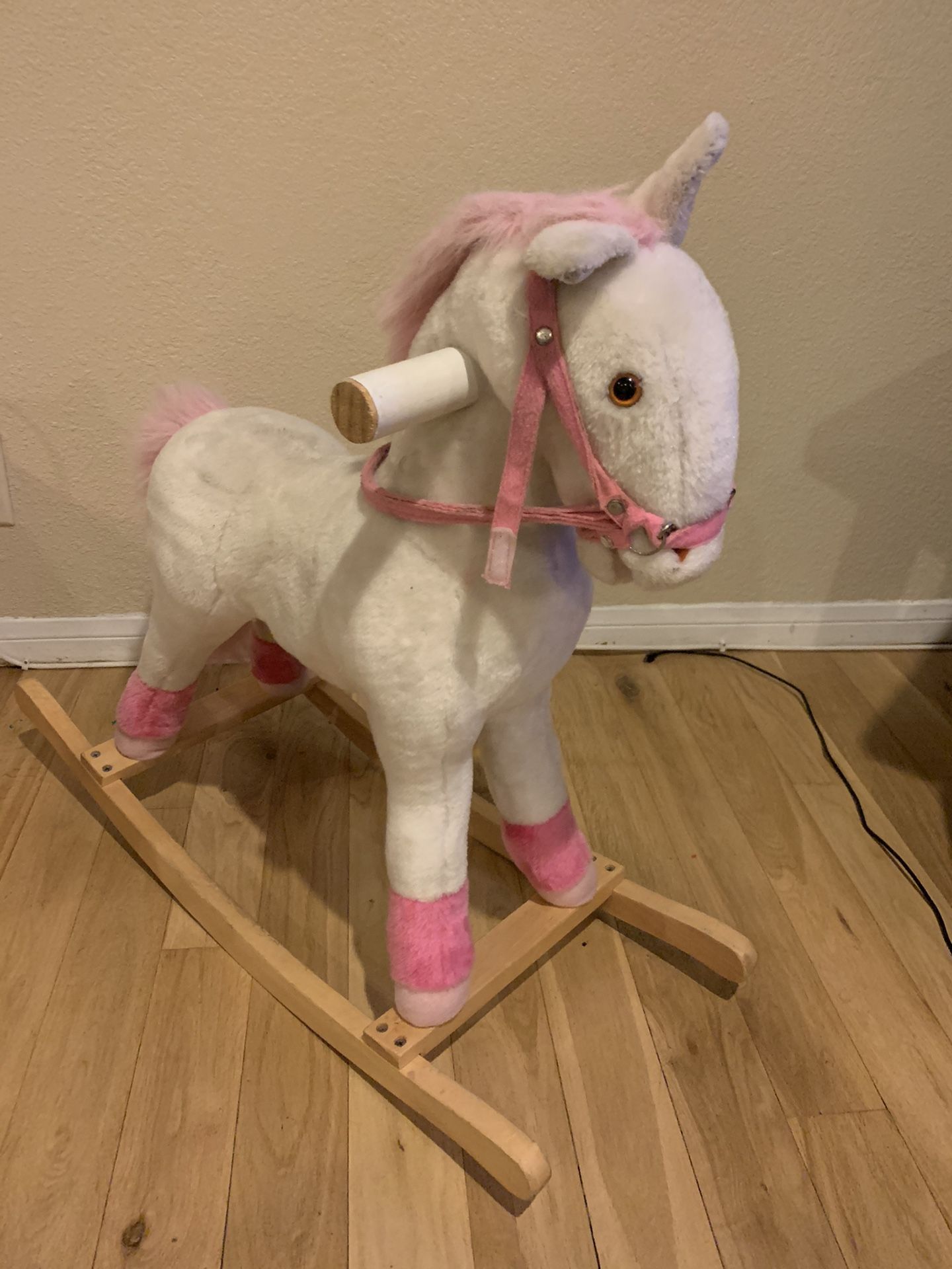 Unicorn Horse Rocker With Wooden Bottom