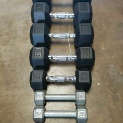 Rubber Hex Dumbbells