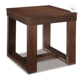 2 pieces Dark Brown Wood Square End Table