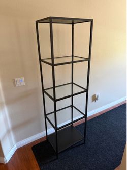 Glass/wood-metal display bookcase