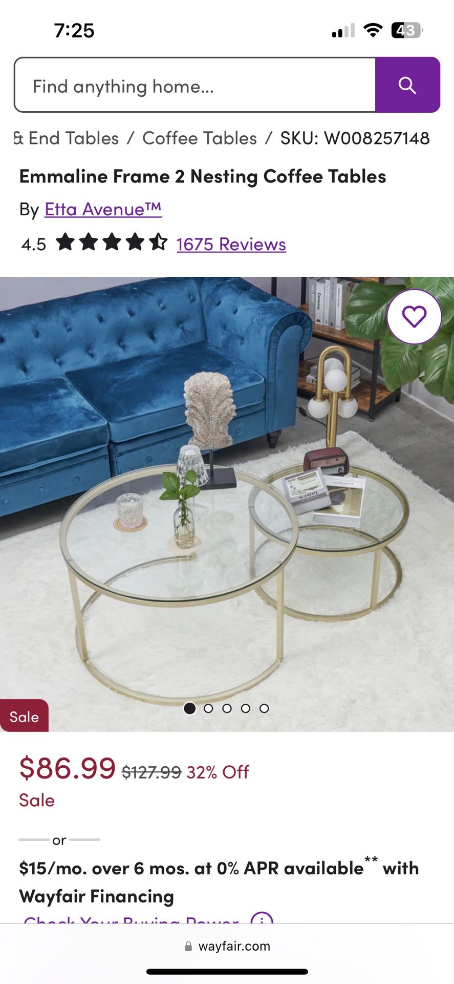 2 Nesting Coffee Tables