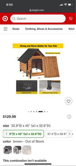 Outdoor Wooden Dog House with Weatherproof Roof