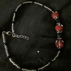 2 Red Choker Necklaces 