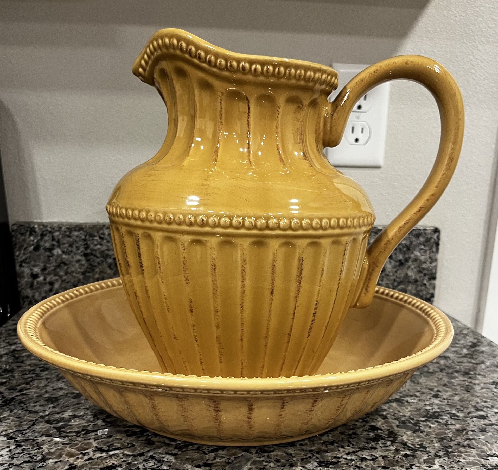 RETIRED Pitcher And Vegetable Bowl Set-Homestead By At Home America