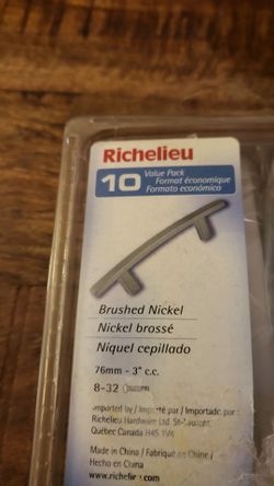New, value pack 10 brushed Nickel handle (cabinet pull)
