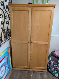 Moving Sale – Wood Computer Armoire / Workstation Cabinet