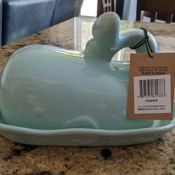 NEW Whale Butter Dish Aqua