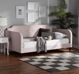  Pink Upholstered Twin Size Daybed 
