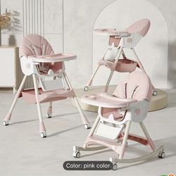 Children's Multi-functional Dining Chair, Adjustable Children's Dining Chair Home Portable Dining Table Rocking Chair
