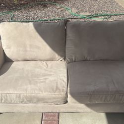Two Beige/Tan Modern Couches (Selling As A Set - $200 Or Best Offer!)