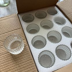 12 Clear Tea light Candle Set 