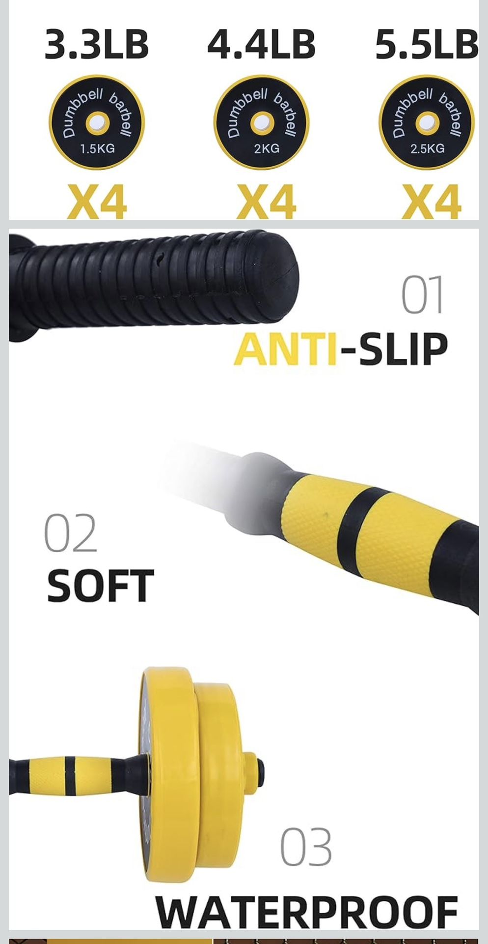 2 in 1 Adjustable Dumbbell/Barbell/Exercise/Workout