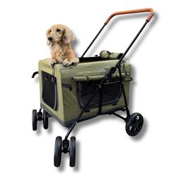 Collapsible Pet Travel Stroller For Small To Medium Pets