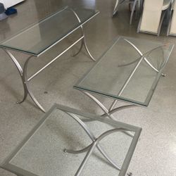 Table Set: Coffee/Sofa/End (Glass)