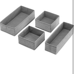 2 x Whitmor Set of 4  Gray Drawer Organizer (8 total cubes)