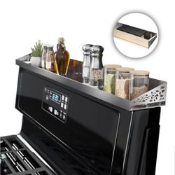 30" Magnetic Stove Top Shelf – Stainless Steel Spice Rack and Seasoning Organizer – Kitchen Shelf for Back of Stove – Over Stove Rack and Storage Orga