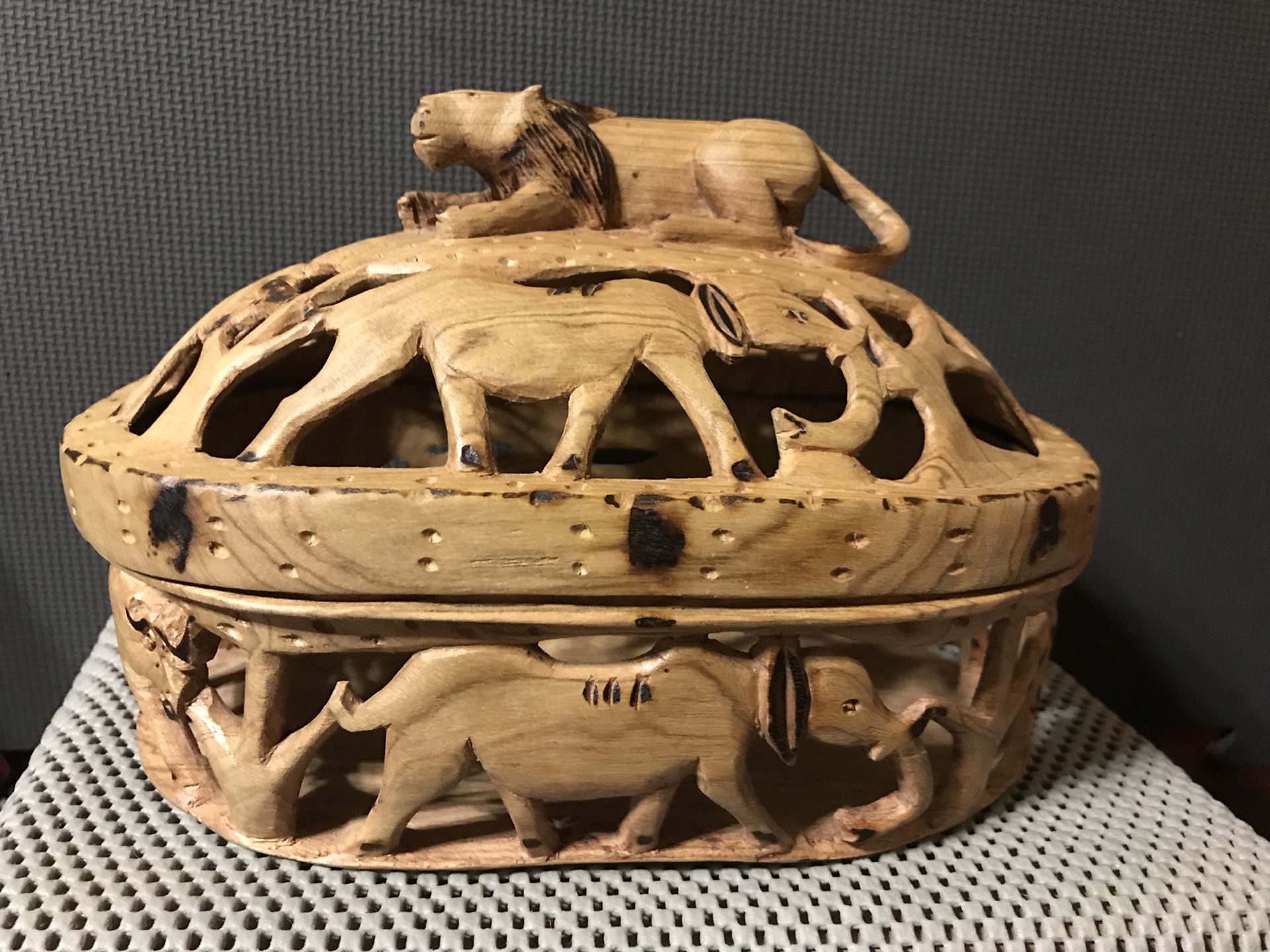 Hand Carved Wood Box