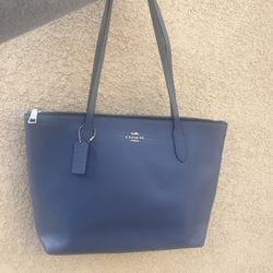 Blue Coach Tote Hand Bag