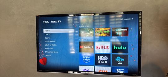 TCL Roku TV with Wall Mount and Remote