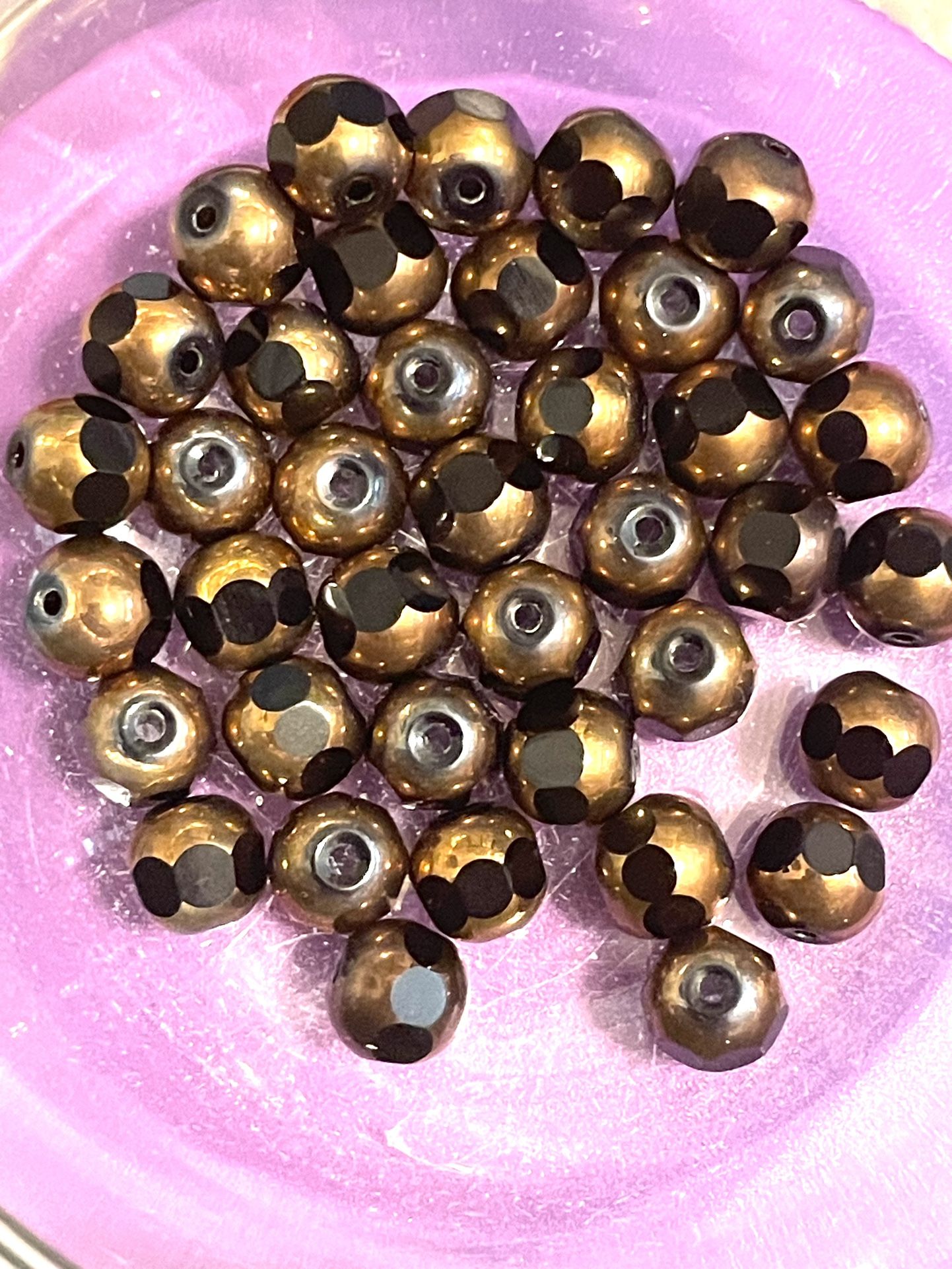 Lot Of Fancy Brown Glass Beads
