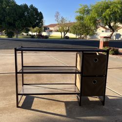 3 Tier Metal Shoe Rack With Bins