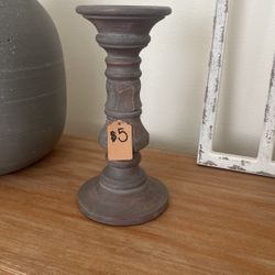Wood Candle Holder $5